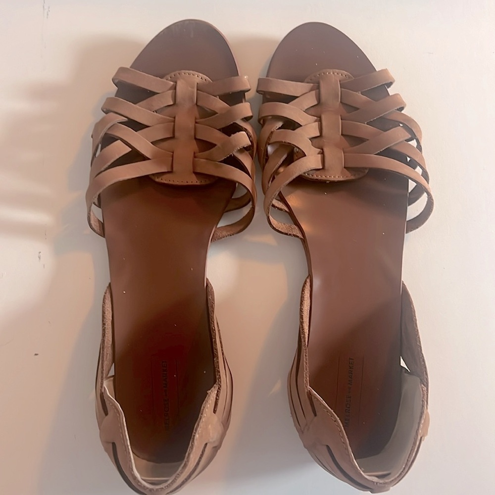 Melrose and Market Genuine leather neutral sandals